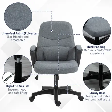 Buy Vinsetto Office Chair with Massager Lumbar High Back Ergonomic, 7 from Furnituretta