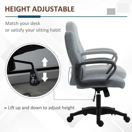 Buy Vinsetto Office Chair with Massager Lumbar High Back Ergonomic, 5 from Furnituretta