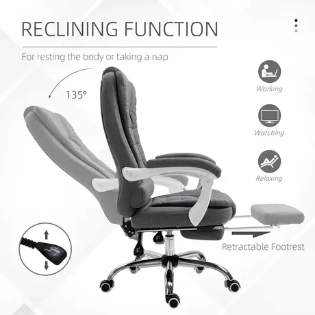 Buy Vinsetto Office Chair with Footrest Computer Swivel Rolling, 5 from Furnituretta