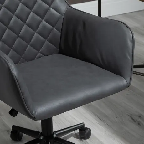 Buy Vinsetto Swivel Office Chair Leather-Feel Fabric Home Study, 7 from Furnituretta