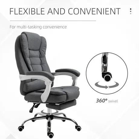 Buy Vinsetto Office Chair with Footrest Computer Swivel Rolling, 7 from Furnituretta