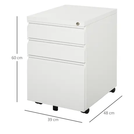 Buy Vinsetto Metal Filing Cabinet 3 Drawer File Cabinet Lockable, 3 from Furnituretta