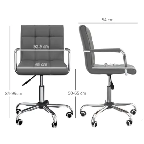 Buy Vinsetto Mid Back PU Leather Home Office Desk Chair Swivel, 3 from Furnituretta