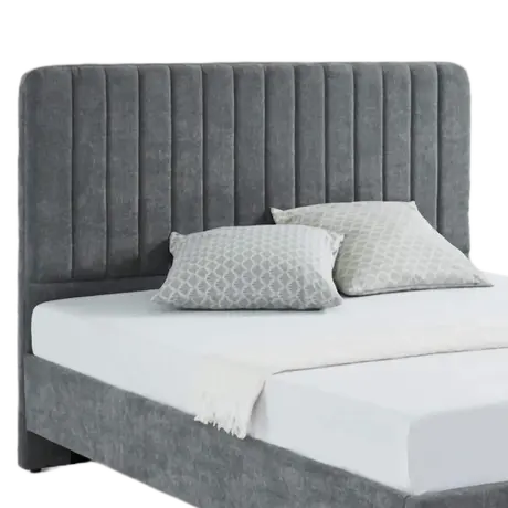 Buy Livingstone Fabric King Size Bed Grey | Modern Upholstered Bed, Colour: Grey, Size: King Size, 3 from Furnituretta