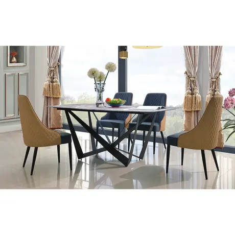 Buy Adelaide PU Dining Chair with Black Metal Legs, 2 from Furnituretta