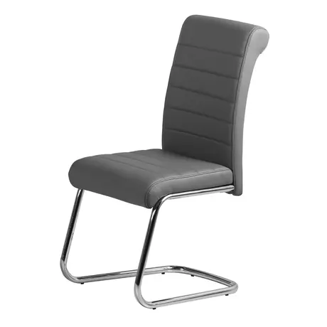 Buy Astra PU Chairs Chrome & Grey (2s), Colour: Grey from Furnituretta