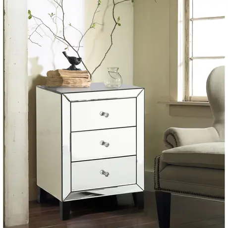 Buy Augustina Nightstand Mirror 3 Drawer from Furnituretta