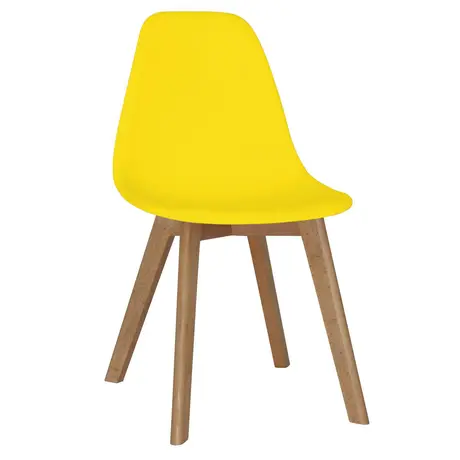 Buy Belgium Plastic (PP) Chairs with Solid Beech Legs Yellow, Colour: Yellow from Furnituretta