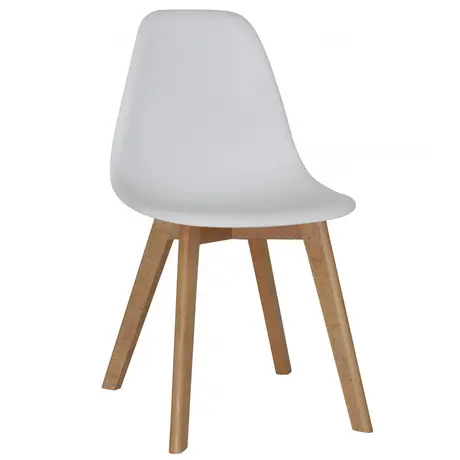 Buy Belgium Plastic (PP) Chairs with Solid Beech Legs White, Colour: White from Furnituretta