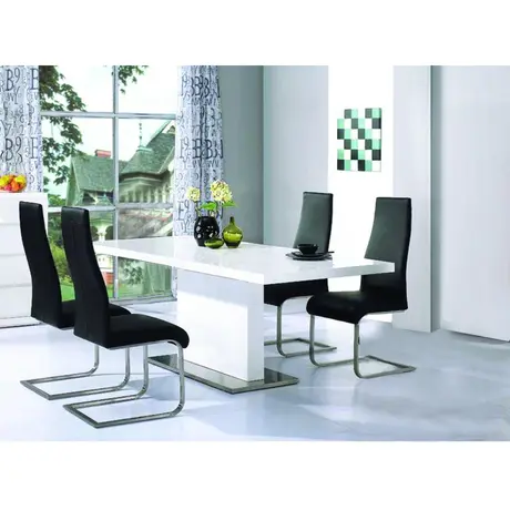 Buy Chaffee PU Dining Chair Black & Chrome (4s) from Furnituretta