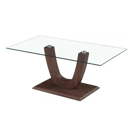 Buy Capri Coffee Table Clear Glass Walnut from Furnituretta