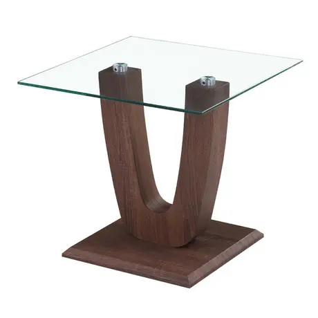 Buy Capri Lamp Table Clear Glass Walnut from Furnituretta