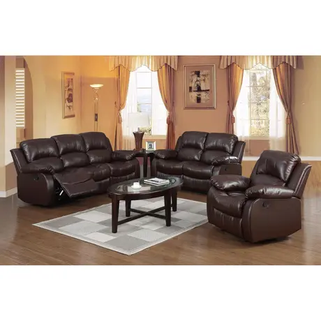 Buy Carlino Recliner Full Bonded Leather 2 Seater Brown, 2 from Furnituretta