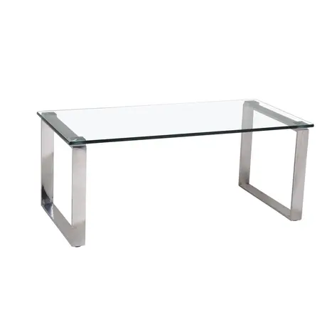 Buy Carter Glass Coffee Table with Stainless Steel Legs from Furnituretta