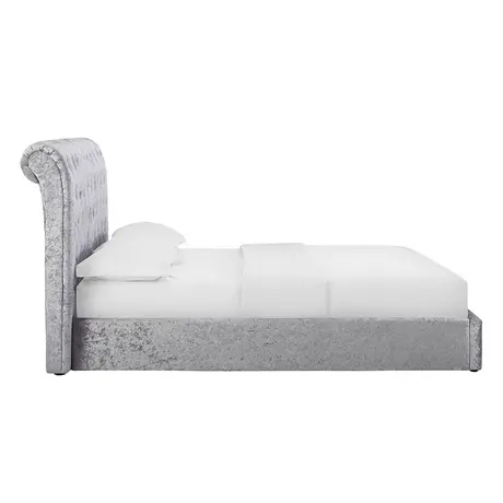 Buy Casablanca Storage Crushed Velvet King Size Bed Grey, 8 from Furnituretta
