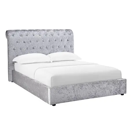 Buy Casablanca Storage Crushed Velvet King Size Bed Grey, 9 from Furnituretta