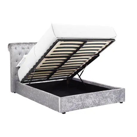 Buy Casablanca Storage Crushed Velvet King Size Bed Grey, 10 from Furnituretta