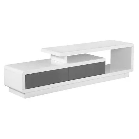 Buy Cavalier High Gloss TV Cabinet White & Grey from Furnituretta