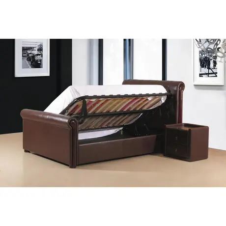 Buy Caxton Storage PU Double Bed Brown, Colour: Brown, Size: Double, 3 from Furnituretta