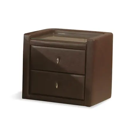 Buy Caxton Bedside PU Brown, Colour: Brown from Furnituretta