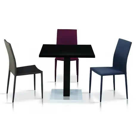 Buy Chatham High Gloss Table: Modern Black & Steel, Colour: Black from Furnituretta