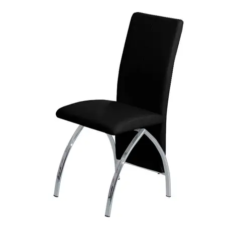 Buy Costilla PU Dining Chair Black & Chrome, Colour: Black from Furnituretta