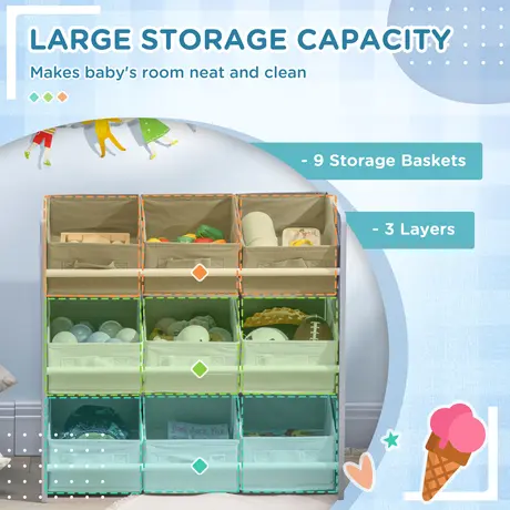 Buy Zonekiz Kids Storage Unit with 9 Removable Storage Baskets, 4 from Furnituretta