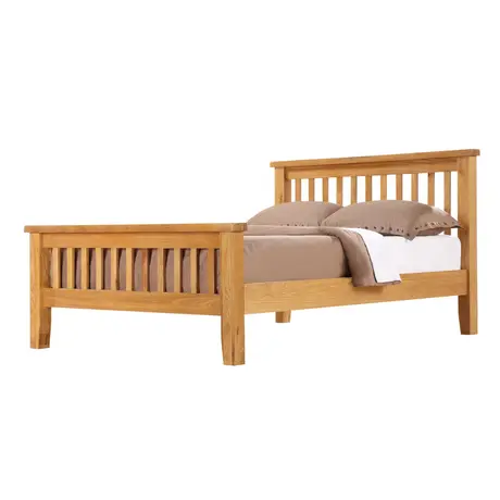 Buy Acorn Solid Oak Bed – High Footend Double | Premium Oak Bedroom Furniture, 2 from Furnituretta
