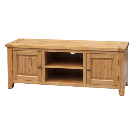 Buy Acorn Solid Oak TV Unit – Straight | Premium Oak Media Cabinet, 2 from Furnituretta