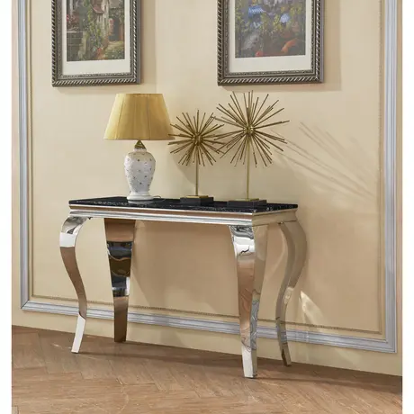 Buy Arriana Marble Console Table with Stainless Steel Base from Furnituretta