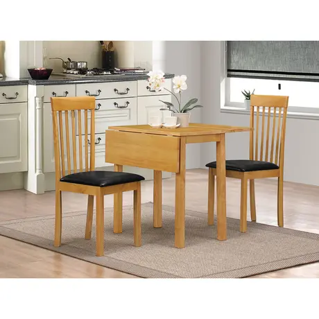 Buy Atlas Dropleaf Dining Set with 2 Chairs Natural, Colour: Natural from Furnituretta