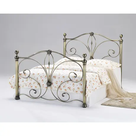 Buy Diane Antique Brass Double Bed, Size: Double from Furnituretta