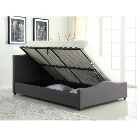 Buy Elle Storage Linen Double Bed Grey, Colour: Grey, Size: Double from Furnituretta