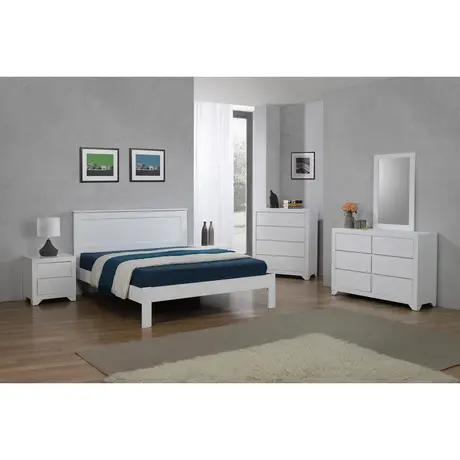 Buy Etna Single Bed: White Solid Wood, Size: Single, 2 from Furnituretta