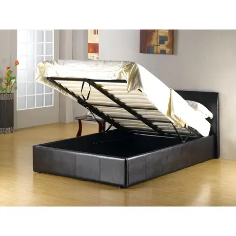 Buy Fusion Storage PU King Size Bed Black, Colour: Black, Size: King Size, 5 from Furnituretta