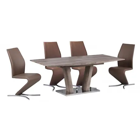 Buy Geneva Extending Dining Table with Stainless Steel Base, 2 from Furnituretta