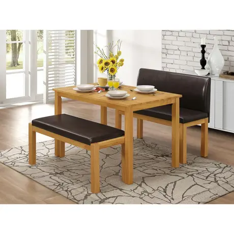Buy Hamra Dining Set with 2 Benches Natural Oak from Furnituretta