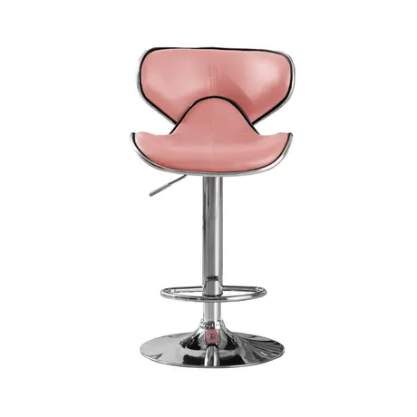 Buy Hillside Bar Stool PU Chrome & Pink (2s), Colour: Pink from Furnituretta