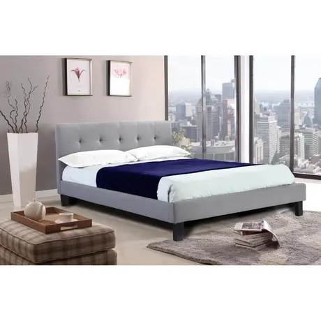 Buy Hollywell Linen Fabric 4 Foot Bed, Colour: Grey, Size: 4 Foot from Furnituretta