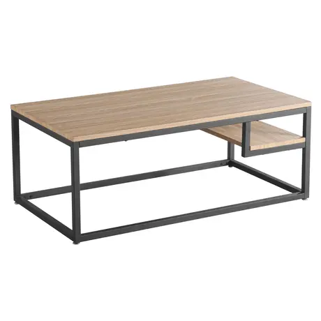 Buy Licata Coffee Table Latte with Metal Black Painted Legs from Furnituretta