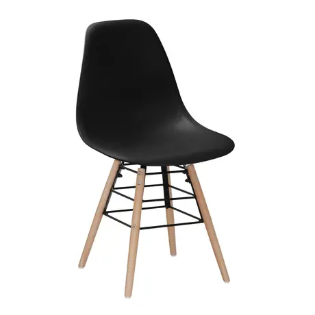 Buy Lilly Plastic (PP) Chairs with Solid Beech Legs Black, Colour: Black from Furnituretta