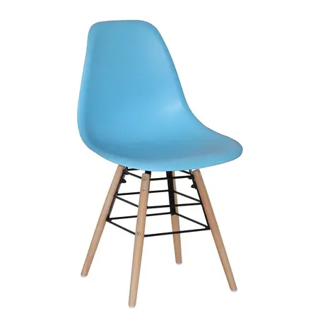 Buy Lilly Plastic (PP) Chairs with Solid Beech Legs Blue, Colour: Blue from Furnituretta