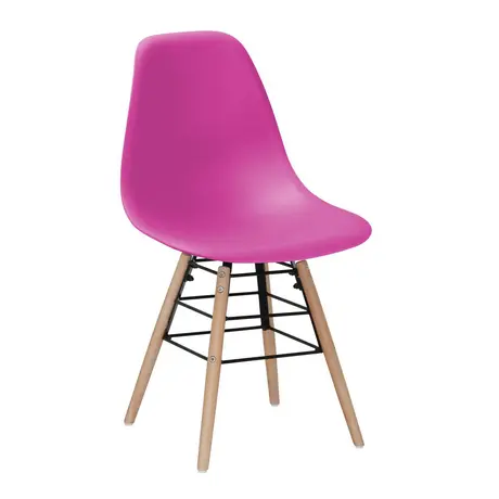 Buy Lilly Plastic (PP) Chairs with Solid Beech Legs Pink, Colour: Pink from Furnituretta