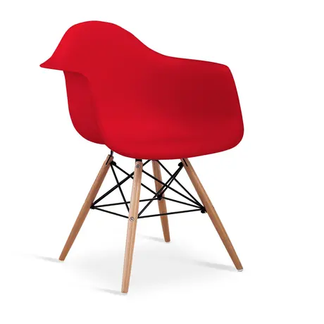 Buy Ludstone Plastic (PP) Chairs with Solid Beech Legs Red, Colour: Red from Furnituretta