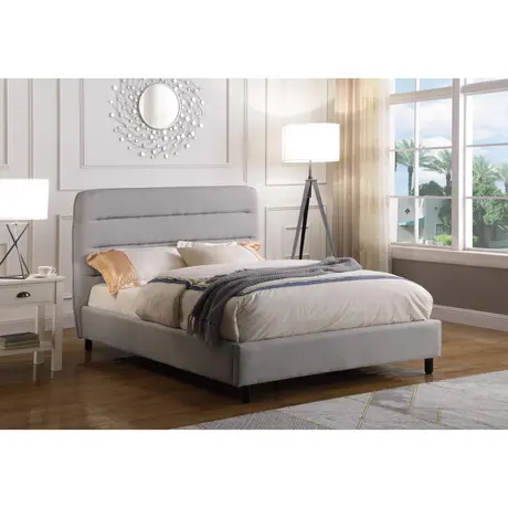 Buy Malibu Velvet King Size Bed Light Grey, Size: King Size from Furnituretta