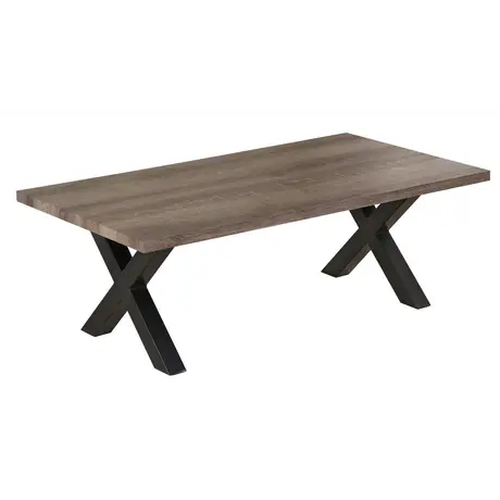 Buy Manhattan Coffee Table Grey Rustic with Black Metal Legs from Furnituretta