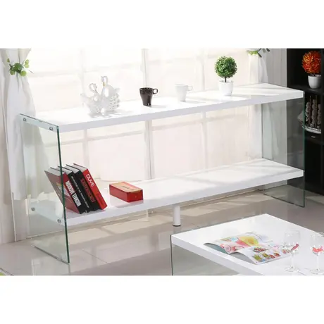 Buy Marco White High Gloss & Glass Sideboard | Sleek Storage with Modern Flair, 3 from Furnituretta