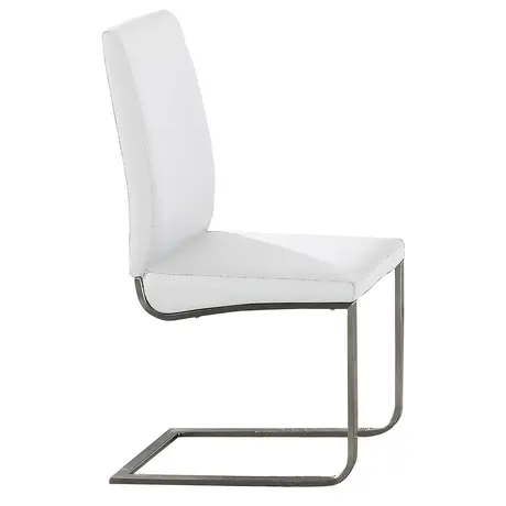Buy Maxwell PU Chairs Stainless Steel & White from Furnituretta