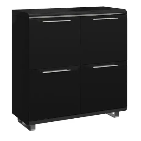 Buy Newline High Gloss Sideboard Small 4 Doors Black, Colour: Black from Furnituretta