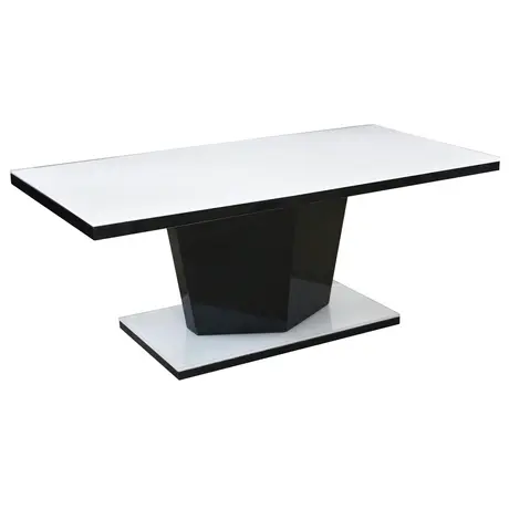 Buy Nora Super White Glass Coffee Table White & Black from Furnituretta